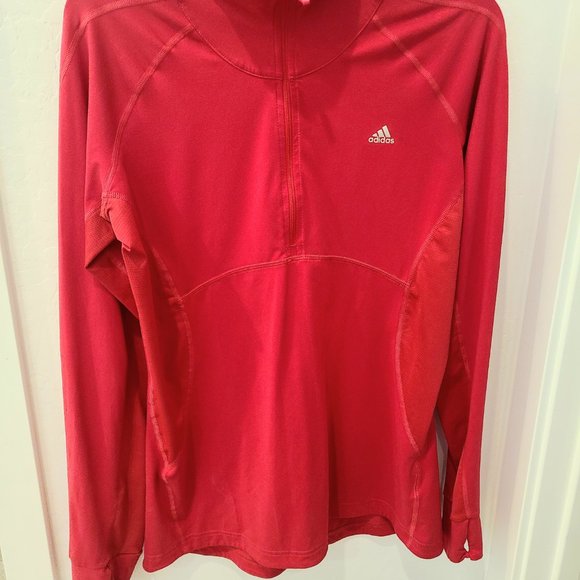 Adidas long sleeved pink athletic shirt...size large - Picture 2 of 4